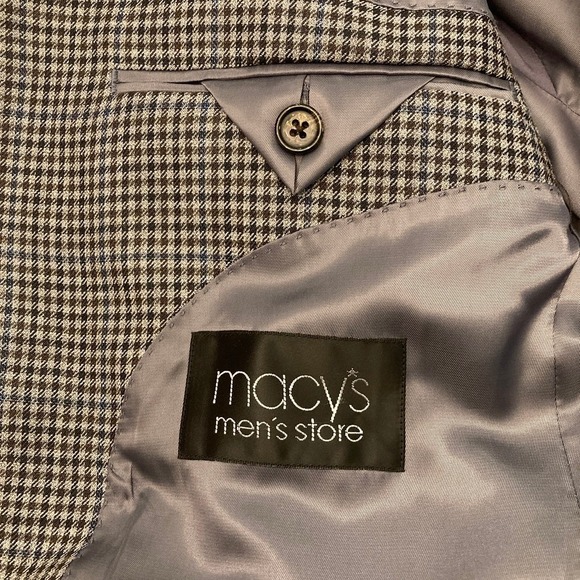 Lauren Ralph Lauren Blazer Mens 40L Houndstooth Silk Wool Sport Coat Jacket - Picture 6 of 10